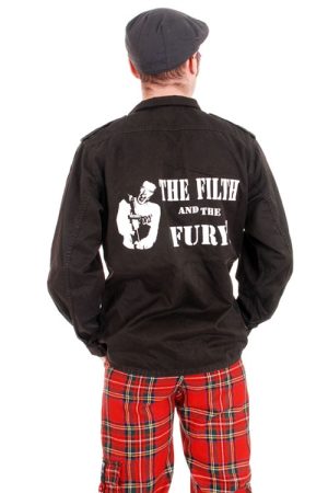 BBH506 Filth and the Fury Black Over Dyed Ex Army Flak Jacket