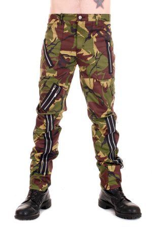 CCF755 Zip Bondage Camouflage Cotton Pants