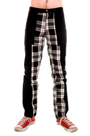 CCF789 Deviant Pants with Black and White Tartan Inner Leg