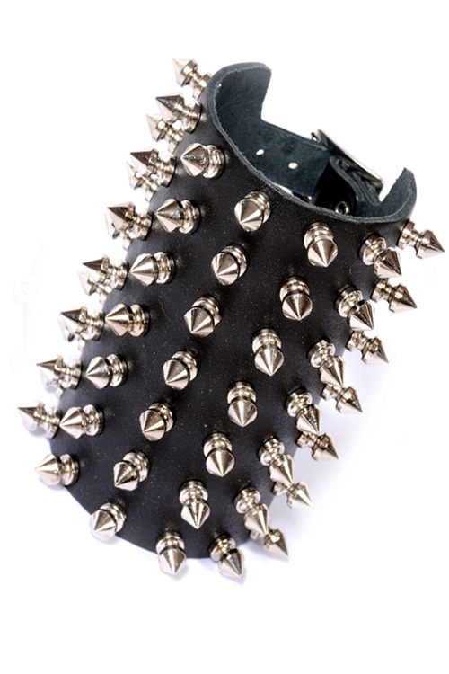 7 Row Spike Stud Leather Wristband Tiger of London