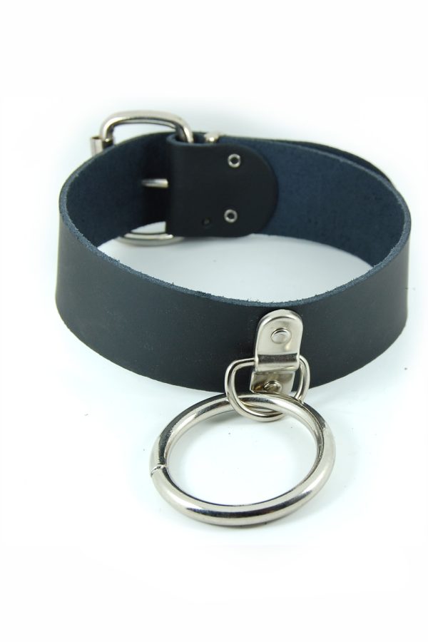 Large Ring Leather Neckband-9780