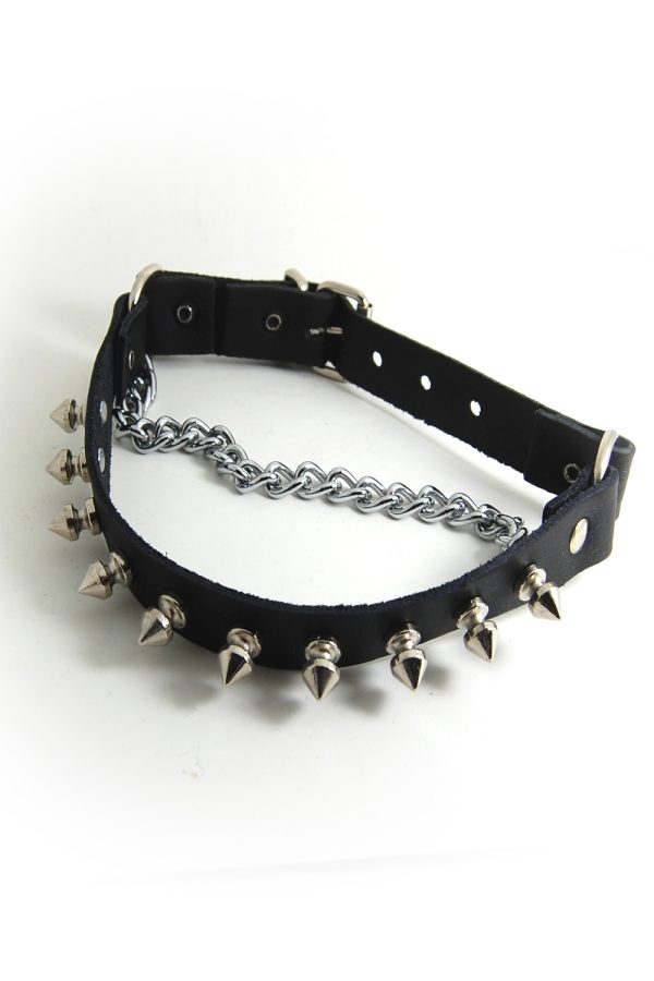 Spike Stud Leather Bootstraps-9843