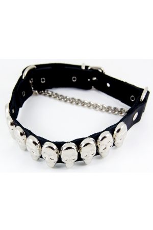 DED104 Skull Stud Leather Bootstraps