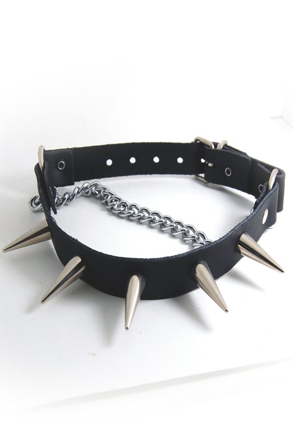 medium Smooth Spike Leather Bootstraps-9859